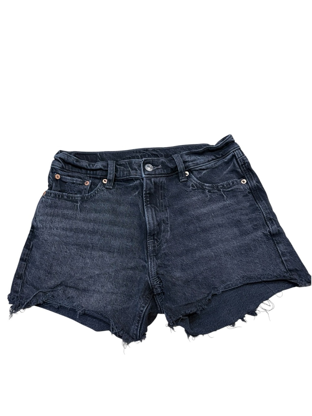 American Eagle Ex-Boyfriend Black Denim Shorts. Size 0